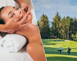 While one guest relaxes in the serenity of the Spa, the other enjoys a round of golf on Druids Glen Golf Course