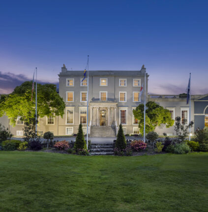 DG Woodstock House June2024 exterior night 1
