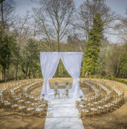 Druids Glen ‘The Woodland’ Outdoor Ceremony with – Circular Canopy