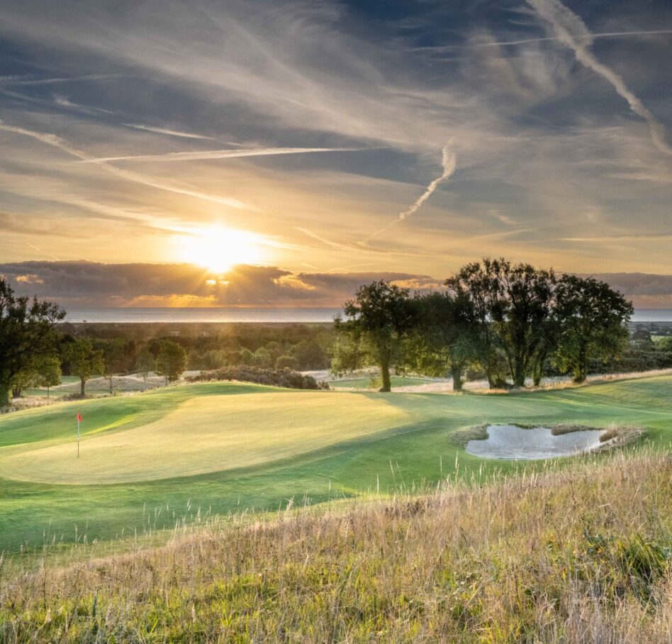 Druids Heath 2022 Sept 1 green from 9 tee 5 6136